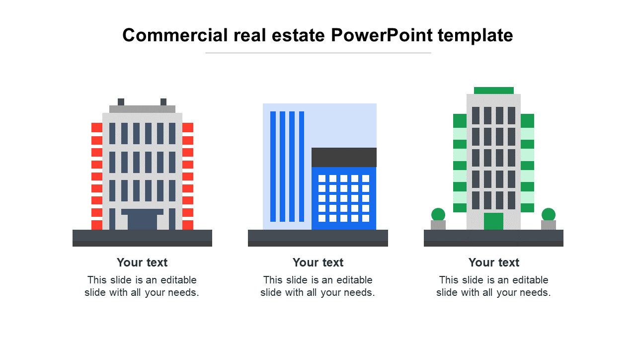 commercial real estate powerpoint temp slides with buildings